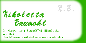 nikoletta baumohl business card